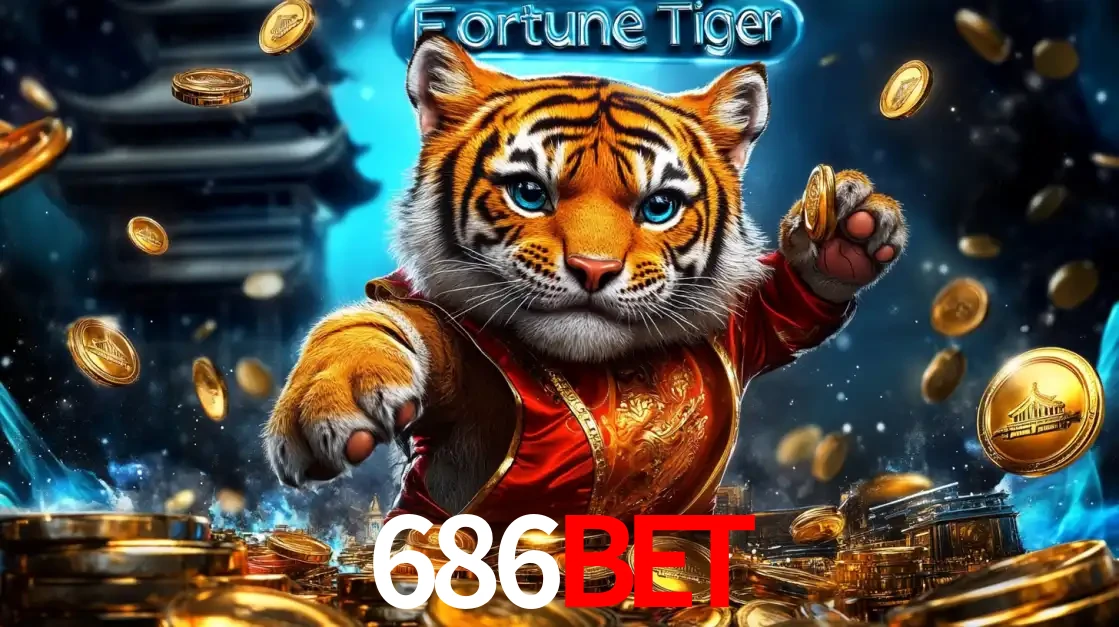 Imagem promocional do jogo de slot Fortune Tiger, com um tigre majestoso em traje tradicional cercado por uma fortuna em moedas de ouro, disponível agora no cassino 686BET.